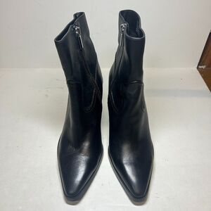Steve Madden Womens 7.5 M Black Leather Elene Western Ankle Booties DISPLAY LO0